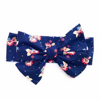 Navy & Coral Floral Head Wrap