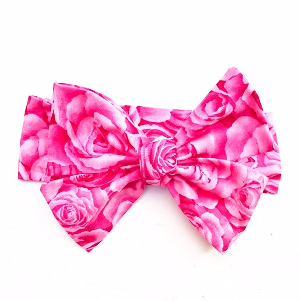 Hot Pink Roses Head Wrap