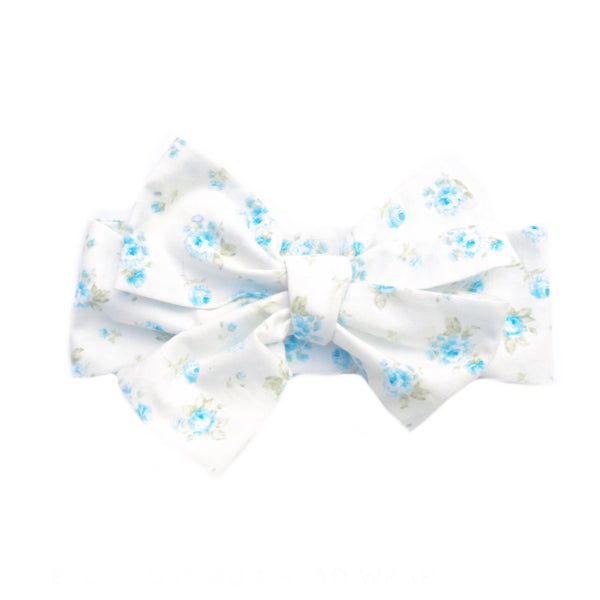 Baby Blue Rosebud Head Wrap