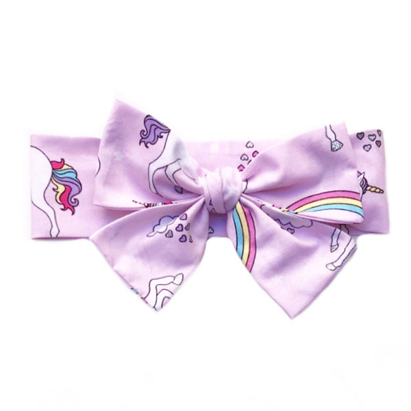 Pink Unicorns & Glitter Head Wrap