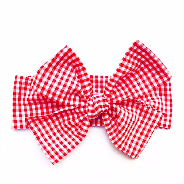 Tiny Red Gingham Head Wrap