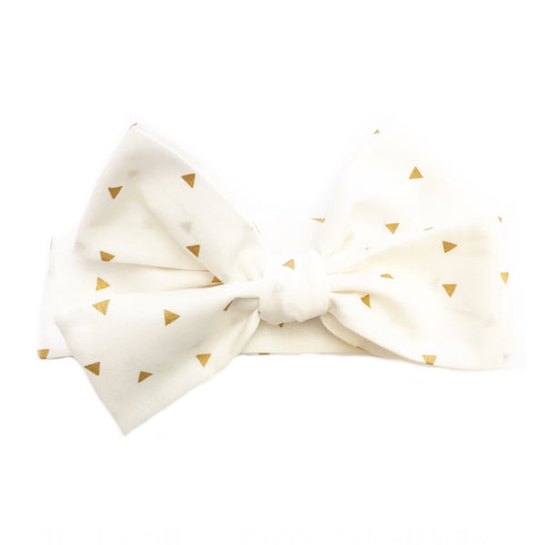 White & Gold Triangle Head Wrap