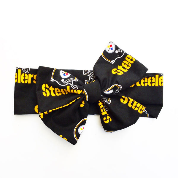 Black Steelers Head Wrap