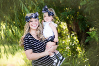 Black Raiders Mommy & Me Head Wrap SET