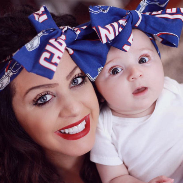 New York Giants Mommy & Me Head Wrap SET