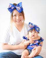 NY Giants Fan Mommy & Me Head Wrap SET