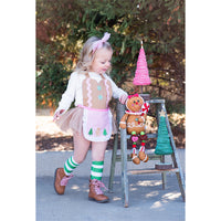 Pink Spearmint Gingerbread Girl Romper