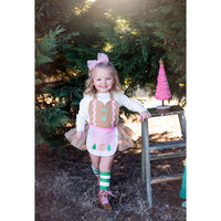 Pink Spearmint Gingerbread Girl Romper