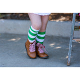Kelly Green Stripe Knee High Socks