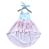 Light Pink Baby Blue Shabby Chic High-Low Dress