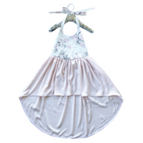 Blush White Floral High-Low Dress