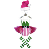 Green Hot Pink Stripe Elf Romper