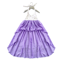 Lavender Tiny Rosebud Flowy Hi-Low Top