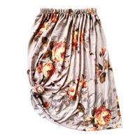 Rustic Taupe Floral Maxi Skirt
