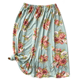 Olive & Tan Floral Maxi Skirt