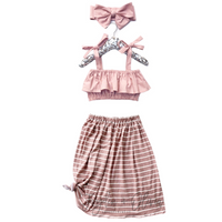 Dusty Rose Stripe Maxi Skirt