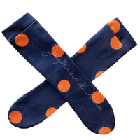 Black & Orange Lrg Dot Knee High Socks