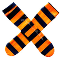 Orange Lrg Stripe Knee High Socks
