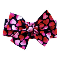BLACK RED PINK HEARTS Head Wrap