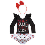 Black Red Heart Polka Dot VALENTINES Bloomer Skirt