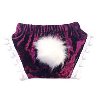 Bunny Tail CRANBERRY Crushed Velvet Shorties