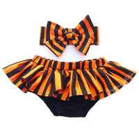 Black & Orange Stripe Bloomer Skirt