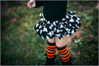Black Ghost & Orange Stripe Bloomer Skirt