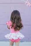 Coral Floral Bunny EASTER Bloomer Skirt
