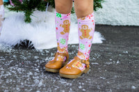 Baby Pink Gingerbread CandyLand Knee High Socks