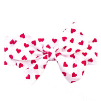 White & Red Hearts Head Wrap