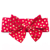 Red & Gold Hearts Head Wrap