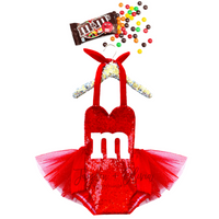 Red M & M's inspired Romper