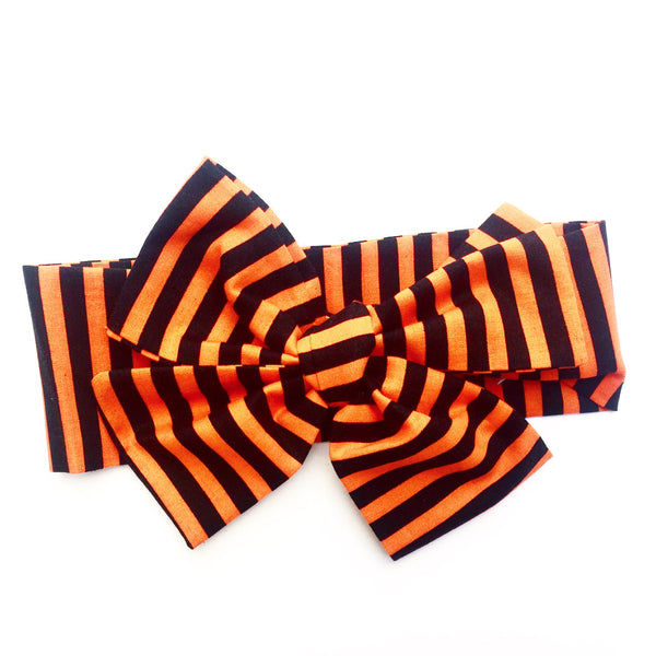 Black & Orange Small Stripe Head Wrap