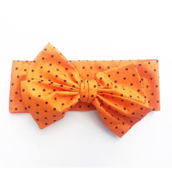 Orange & Black Tiny Dot Head Wrap