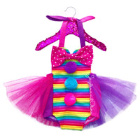 Rainbow Clownin Around Tulle Romper