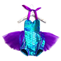 Purple Opaque Mermaid Romper