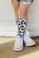 Black & Pink Cheetah Knee High Socks