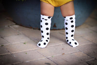 White & Black Polka Dot Knee High Socks