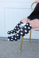 Black Polka Dot Knee High Socks