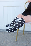 Black Polka Dot Knee High Socks