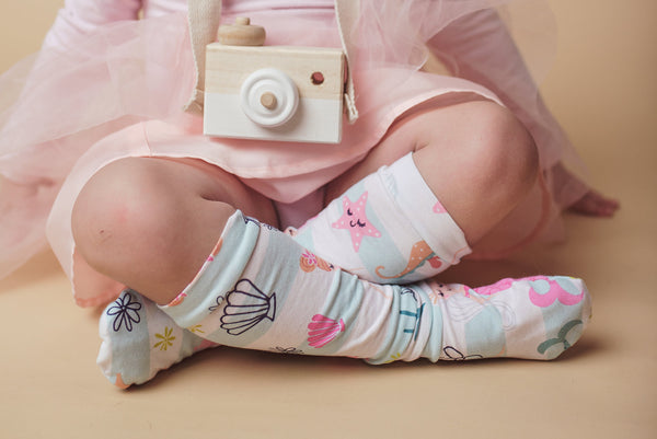 Pink Mermaid Knee High Socks