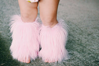 Baby Pink Faux Fur Leg Warmers