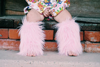 Pink Camo Faux Fur Leg Warmers - Fun Fan Clothing Inc.