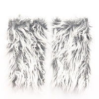 Shaggy Grey Faux Fur Leg Warmers