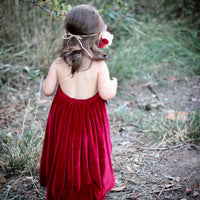 Cranberry Velvet Dress