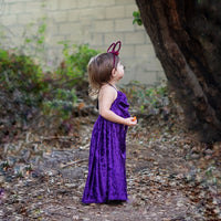 Purple Crushed Velvet Dress