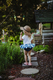 Denim Floral Bloomer Skirt