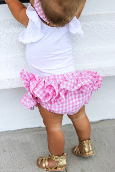 Baby Pink Gingham Bloomer Skirt