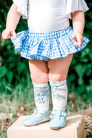 Baby Blue Gingham Bloomer Skirt