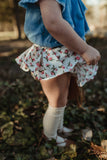 Tiny Coral Rosebud Bloomer Skirt